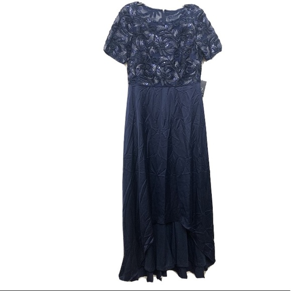 Adrianna Papell High-Low Beaded Soutache Maxi - Picture 5 of 12